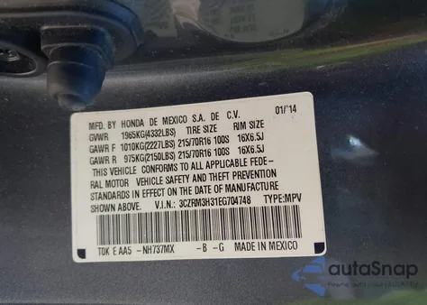 2014 Honda Cr-V Lx z USA, uszkodzony, nr VIN 3CZRM3H31EG704748
